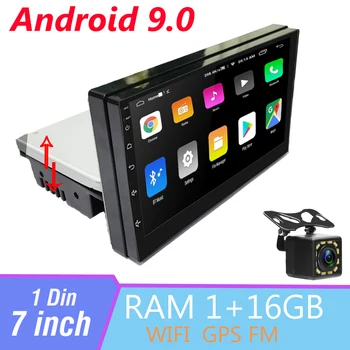 1DIN Reglabila de 7 Inch Stereo Auto Radio Android 9.0 Contact Ecran 1080P, procesor Quad-Core de Navigare GPS Auto Jucător de Radio