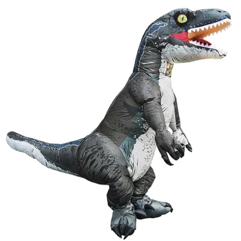 Noul Raptor Velociraptor Gonflabile Costume de Crăciun, Halloween Cosplay Dinozaur Arunce în aer de Carnaval Petrecere Disfraz pentru Adulti Unisex