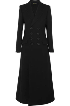 ZADORIN Lung Haina de Iarna pentru Femei cu Maneci Lungi Dublu Breasted Lână Haina Elegant Negru de Lână Sacou Feminin Straturi Streetwear abrigos