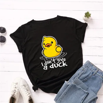 Noul Duck Print T Shirt Femei, Plus Dimensiune Camasi De Bumbac O-Gat Maneci Scurte Harajuku Tricou Amuzant Grafic T Shirt Camiseta Mujer