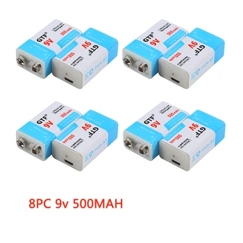 4pc 9V 500mAh li-ion baterie Reîncărcabilă USB Micro Baterii de 9 v litiu pentru Multimetru Microfon cu Control de la Distanță Jucărie KTV utilizare