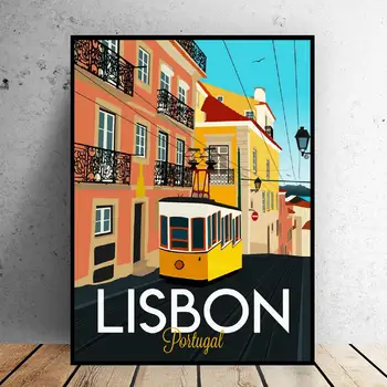 La Lisabona Călătorie Imprimare Canvas Wall Art Poster Imagine Minimalist Modern, Dormitor, Camera De Zi De Decorare Cadru Nr.