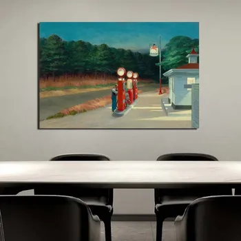 Edward Hopper Stație De Gaz De Perete De Arta Panza Pictura, Postere, Printuri Moderne, Pictura Imagini De Perete Pentru Camera De Zi De Decorare Acasă