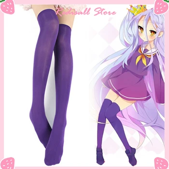 Nici Un Joc Nu Viata Shiro Violet Închis Sosete Femei Ciorapi Fete Drăguț Dulce Costume Cosplay Nou Adult Pentru Costumul De Halloween