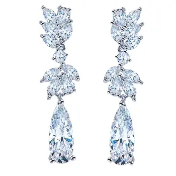 Bettyue Marca Trei Culori Populare de Lux Simetrice Cristal Zircon Moda Noua Lunga Eleganta de Cercei bijuterii pentru femei