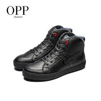 OPP Bărbați Cizme de Zip din Piele Barbati Pantofi de Iarna cu Fermoar Cizme Barbati Stil de Metal Pantofi Glezna Cizme Pentru Bărbați