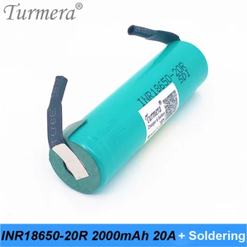 Original, baterie 2000mah INR18650-20R 3.6 V lipit 20a baterie pentru instrument de șurubelniță și aspirator pentru Turmera
