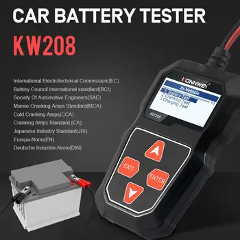 KW208 Baterie de Masina Tester Portabil Baterie Auto Pornire și Încărcare Sistem de Testare de pe Instrumentul de Scanare cu Ecran LCD