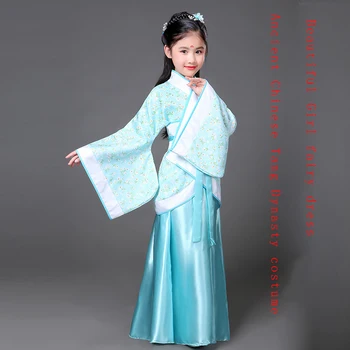 Antic chinez costum copil hanfu dinastiei tang rochie tradițională girlbaby printesa copilul de frumusete zână copil de dans