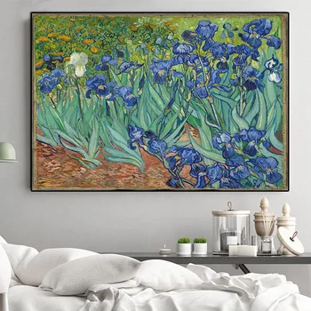 Van Gogh Starry Sky Floare de Iris Răsărit de soare Peisaj Pictura in Ulei pe Panza Printuri Cuadros de Arta de Perete Imaginile Pentru Camera de zi