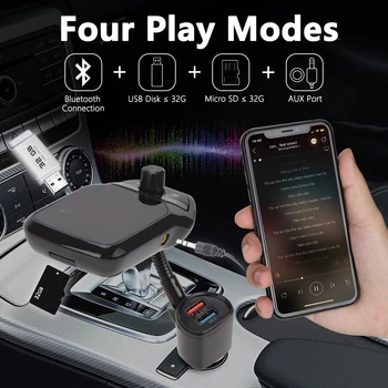 1.8 inch Ecran Auto MP3 Player Bluetooth Handsfree Apel Transmițător FM Car Kit QC3.0 Fast Charge Încărcare Rapidă Soclu