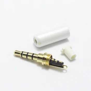 100buc 3.5 mm, 4 Poli Conectați setul cu Cască cu Coada 3.5 mm Placat cu Aur Mufe Audio Jack de Încărcare Adaptor Conector pentru iphone Alb Negru