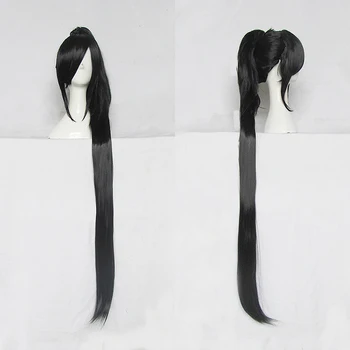 Yu Kanda RG VEDA Asura Cosplay Peruci de Înaltă temperatură Fibre Negru, Lung și Drept Tigru Clip de Păr Coada de cal, Cu acces gratuit la peruca net