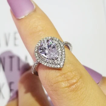 2020 nou de lux pere solid argint 925 inel de logodna pentru femei lady cadou de aniversare bijuterii vrac vinde moonso R5490