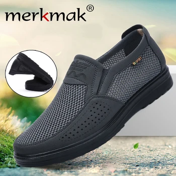 Merkmak Confortabil Barbati Casual Pantofi ochiurilor de Plasă Respirabil de Vara Barbati Pantofi 2021 Noi Non-alunecare Ușor de Pantofi pentru Bărbați de Mari Dimensiuni 48