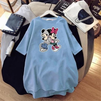 DISNEY Femei pe Maneci Scurte T-shirt Mickey Minnie Mouse Femei Tricou Casual de Vara Femei Topuri Tricou Desene animate Harajuku Tricou