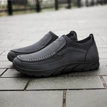 QZHSMY 2019 Fierbinte Bărbați Confortabil anti-Alunecare Pantofi Casual din Piele Primul Strat de piele de Vacă Adidași Bărbați Respirabil Bocanci 39-48