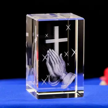 Creștinismul, Catolicismul cel MAI bun festival de cadouri Religioase eficace roage ACASĂ Siguranța familiei Talisman 3D CRUCEA de Cristal statuie