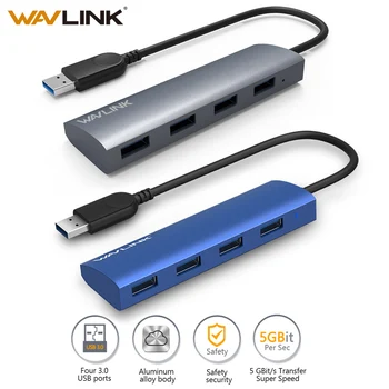 Wavlink Hub Usb 3.0 cu 4 porturi aliaj de Aluminiu de Mare Viteza de 5Gbps Multi USB 3.0 hub splitter adaptor pentru laptop macbook Calculator