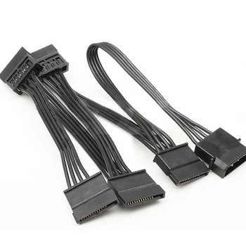 PZ 4Pin 1PCS 18AWG Sârmă Pentru Hard Disk IDE Molex la 5-Port SATA 15Pin Cablu de Alimentare Cablu Duce HDD SSD Server PC DIY FIERBINTE