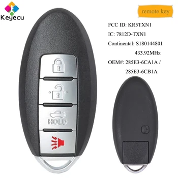 KEYECU S180144801 KR5TXN1 Keyless Go Smart Cheia cu Telecomandă Cu 4 Butoane 433,92 MHz 4A Cip - FOB pentru Nissan Altima-Versa 2019 2020