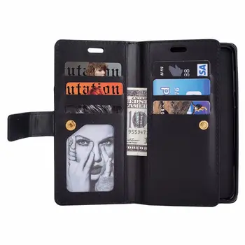 Telefon Hoesje Coque Acoperi Caz pentru Huawei Mate 10 Lite Pro 9 Cu Lux din Piele PU 9 Buzunar Carte de Flip Portofel cu Fermoar geanta de depozitare