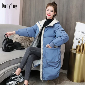 Geaca de iarna femei 2021 noua moda femeie caldă parka din bumbac captusit cu gluga 5 culoare solidă femei sacou haina uza femme veste