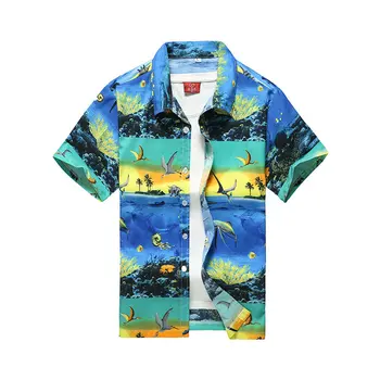 Barbati Casual Maneca Scurta Beach Cămașă Hawaiană Vară Tropical Imprimare Buton Jos Tricouri Barbati Plus Dimensiune S-5XL camisa masculina