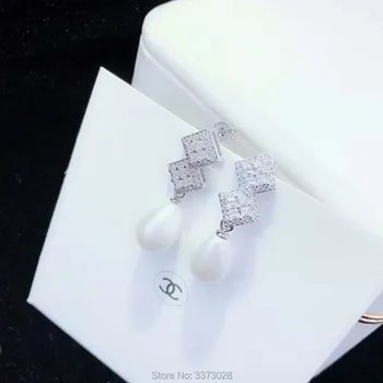 Femei ' s1 Pereche Cubic Zirconia Colier Pandantiv Cercei Înapoi Bijuterii Conector DIY Bijuterii Fine Face