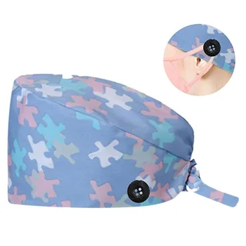 Unisex sudoare-absorbante Pet capace de servicii de Sănătate de munca pălărie de bumbac imprimare Capac Femei și Bărbați îngrijire lucrările de îngrijire asistenta pălărie