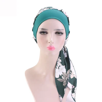 Musulman Print Flori Turban Pălărie Femeile Islamice Interior Hijab Capac Arabe Înfășurați Cap Eșarfe Femme Moda Turban Cap Accesorii De Par