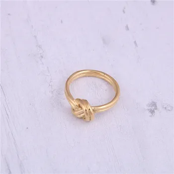 Nod de aur simplu inel pentru femei din oțel inoxidabil dublu stratificat minimalist elegant toamna iarna inel de moda de lux