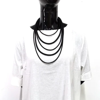 M&YDBZ Moda Lung Pandantiv Coliere Diy Bijuterii de Mana din Cauciuc Negru Colier Gotic Femei Elasticitatea Scurt Coliere Bijuterii