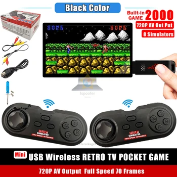 TV Video 16Bit MINI USB Wireless Handheld Consola de Joc Controler Construit În anul 2000 Jocuri Clasice Stick-Suport de Ieșire AV TwoPlayer