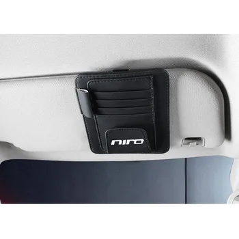 Parasolar Multifuncțional din Piele PU Mașină de Pachetul de Card Suport Ochelari Suport Stilou Organizator Accesorii Auto pentru Kia Niro