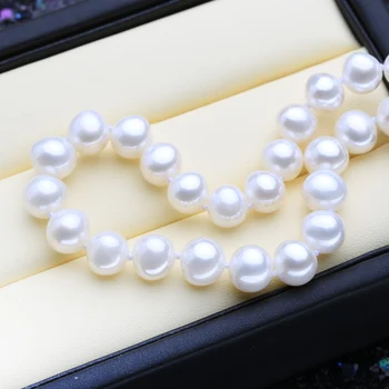 FENASY Naturale Colier de Perle de 7-8mm Aproape Rotund Colier de Perle Pentru Femei Argint 925 Clasic Pearl Bijuterii Colier