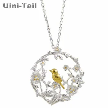 Uini-Coada hot nou argint 925 bogat de prune pasăre colier stil etnic Ziua Îndrăgostiților moda fluxul de bijuterii de înaltă calitate