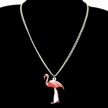 Bonsny Acrilice Seturi De Bijuterii Pasarea Flamingo Cravată Colier Cercei Moda Animal Pandantiv Pentru Femei Și Fete Cadou Decor