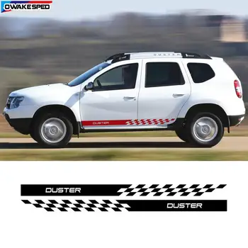 Pentru Dacia Renault Duster Masina Ușa Fusta Autocolant Ambele Laterale Auto Corpul Decor Decal Curse Lattics Styling Sport Dungi