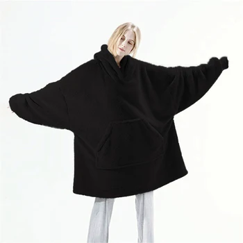 Femei Supradimensionat Hoodies Femei Fleece cămașă de noapte Pătură Hanorac Femei Casual de Iarna Gros Vrac Cald Tricoul LL230
