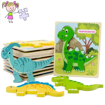 Puzzle 3D din Lemn Jucarii Educative Jucarii Dinozaur Puzzle Pentru Copii Copii Copii Busyboard Buna Nu Miroase Cadou de Crăciun