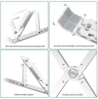 Ergonomic Flexibil De Pliere Reglabil Pe Înălțime Aluminiu Pliabil Portabil De Ajustare Desktop Laptop-Notebook Holder Coloană Sta