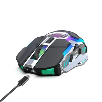 RGB Mouse de Gaming Wireless Reîncărcabilă 7Keys 2400 dpi Butoane cu iluminare din spate Optic Ergonomic Mouse-ul pentru Calculator PC, Laptop