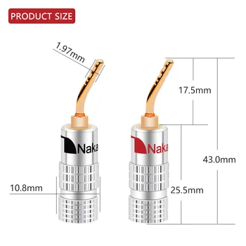 20BUC Banană 2mm Plug Nakamichi Placat cu Aur Cablu Difuzor Pin Înger Sârmă, Șuruburi de Blocare Conector Pentru Muzical HiFi Audio PIN Plug