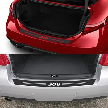 Pegatinas protectoras para maletero de coche, de fibra de carbono, antiaranazos para Peugeot 308, pegatinas protectoras alin alin