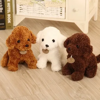 Realist Teddy Câine Norocos Simulare Caine Pudel De Pluș Jucării Lucrate Manual, Realist Figura Jucărie De Câine De Pluș Umplute Anim Jucării Pentru Copii