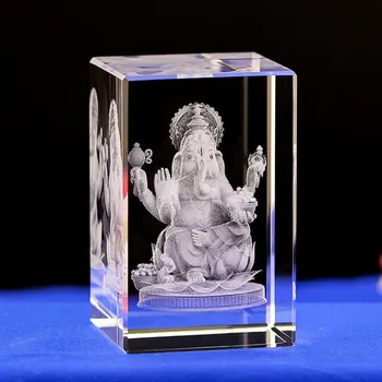 1 buc K9 Cristal Laser 3D Budismul Tibetan, Tantra, Ganesha, Geneisha, elefant îndreaptă spre Dumnezeu, Statuia lui buddha figura,Dumnezeu victoriei