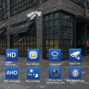 Smar SONY 1080P AHD 1/2.8 inch SONY IMX323 3000TVL ADHD Full HD de Supraveghere CCTV de Securitate aparat de Fotografiat în aer liber IP67 carcasă de Metal