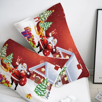 3D HD Personalizate de Pernă față de Pernă 50x70 50x75 50x80 70x70 Perna Decorativa Acoperi Cadou de Crăciun Drăguț Moș Crăciun lenjerie de Pat
