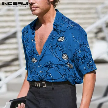 Vara Bărbați Cămașă Hawaiană Tipărite Rever 2021 Casual Respirabil Camisa Butonul Maneca Scurta Beach Bluza Streetwear S-3XL INCERUN